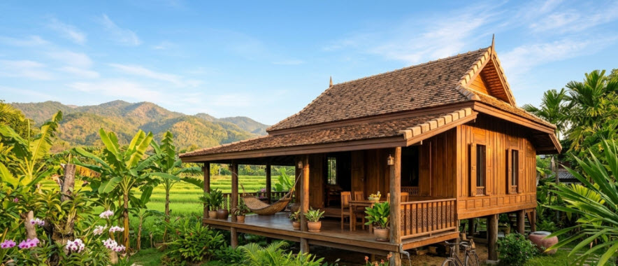 Maison traditionnelle pour illustrer l'immobilier si vous souhaitez s'expatrier en Thaïlande | Expatia Home